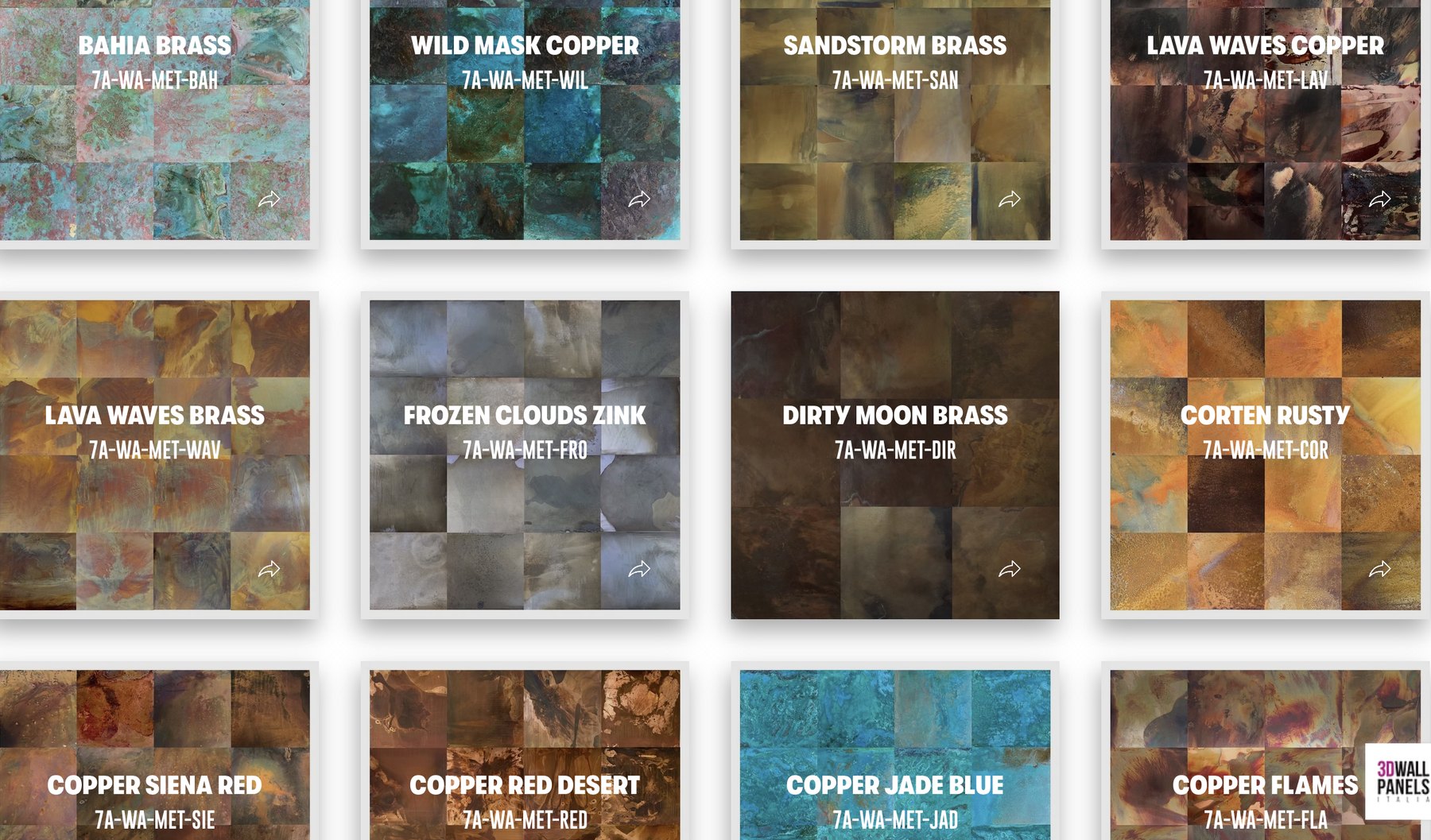 Panels, furniture and metal cladding — 3D Wall Panels Italia – Patina Metal