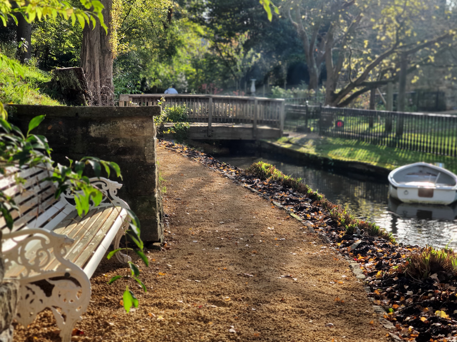 External landscaping main completed pathway and estate garden view